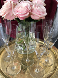 Lot de 5 verres à eau Cristal Baccarat modèle Dom Perignon très bon état