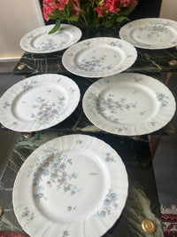 Lot de 6 assiettes plates 24,5cm Porcelaine de Limoges Bernardaud mod. Gabrielle
