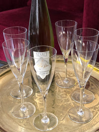 Lot de 6 verres à vin blanc Cristal Baccarat modèle Dom Perignon très bon état