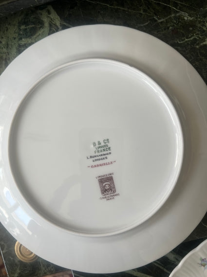 Lot de 5 assiettes plates 22 cm Porcelaine de Limoges Bernardaud mod. Gabrielle