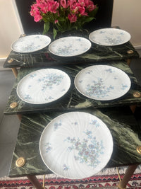 Lot de 6 assiettes à dessert Porcelaine de Limoges Bernardaud mod. Gabrielle