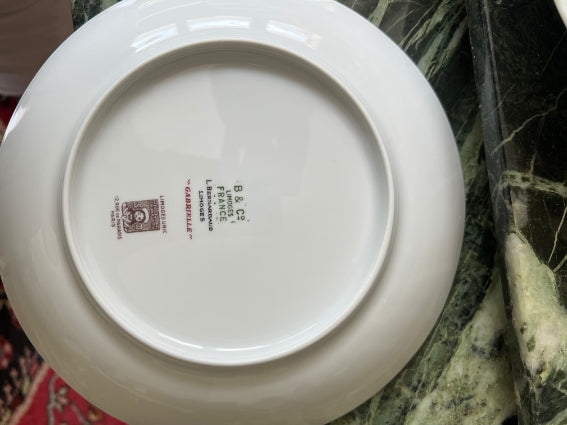 Lot de 6 assiettes creuses Porcelaine de Limoges Bernardaud modèle Gabrielle