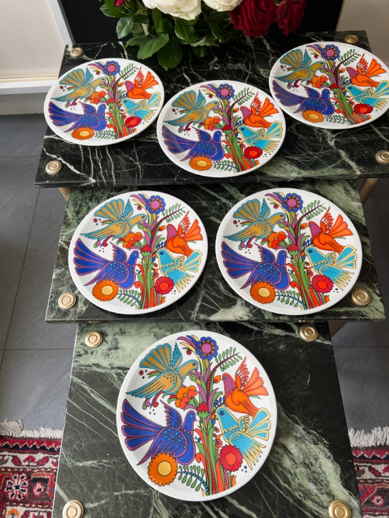 Lot de 6 assiettes Acapulco Villeroy et Boch 20 cm décor plein très bon état
