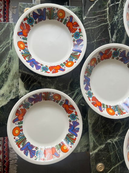 Lot de 5 assiettes creuses Acapulco Villeroy et Boch 21 cm très bon état