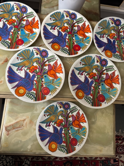 Lot de 6 assiettes Acapulco Villeroy et Boch 20 cm décor plein très bon état