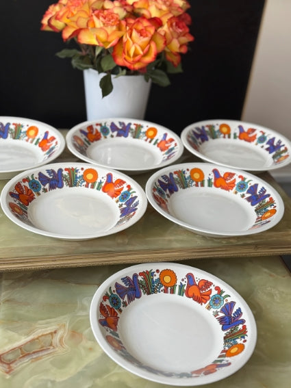 Lot de 6 assiettes creuses Acapulco Villeroy et Boch 21 cm très bon état