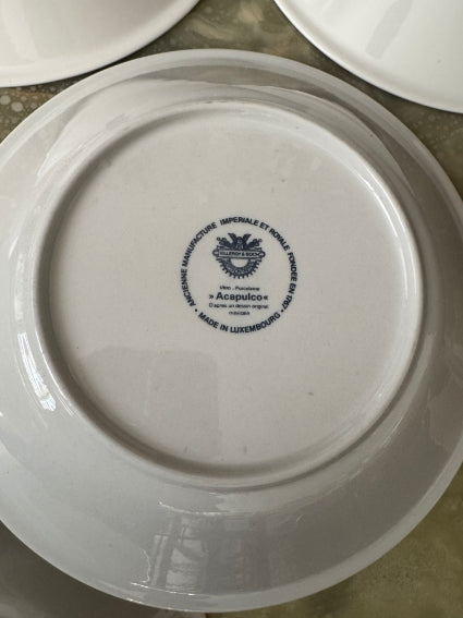 Lot de 6 assiettes creuses Acapulco Villeroy et Boch 21 cm très bon état